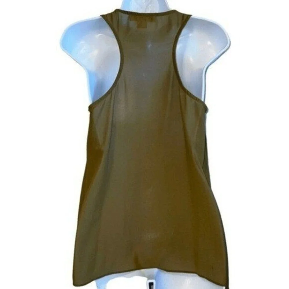 🆕 URBAN OUTFITTERS STARING AT STARS Olive Green Beaded Bib Racerback Tank Top S